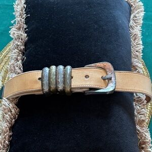 Leatherock Tan/Gold Finish  Leather Belt